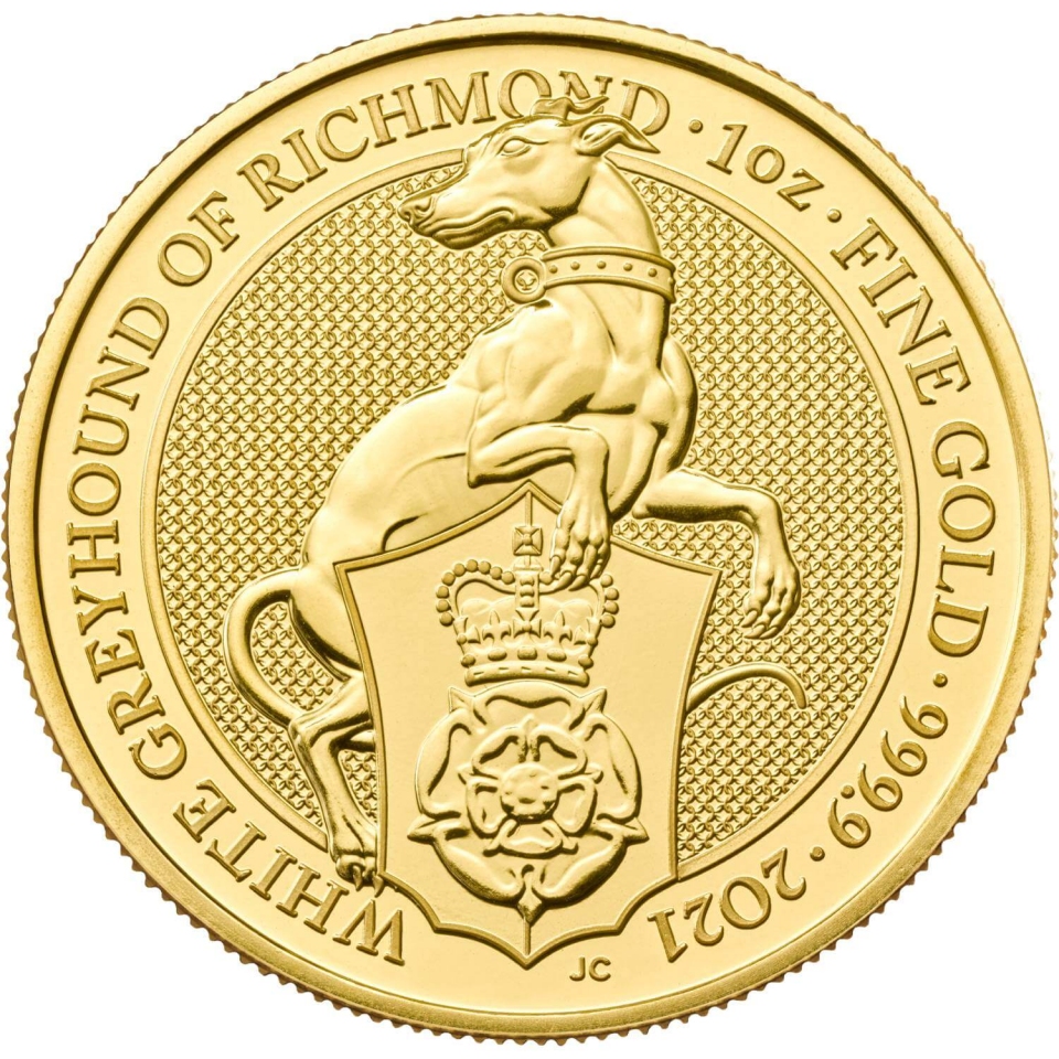 Británia 1 oz Queens Beasts Greyhound 2021 Británia 1 oz Queens Beasts Greyhound 2021